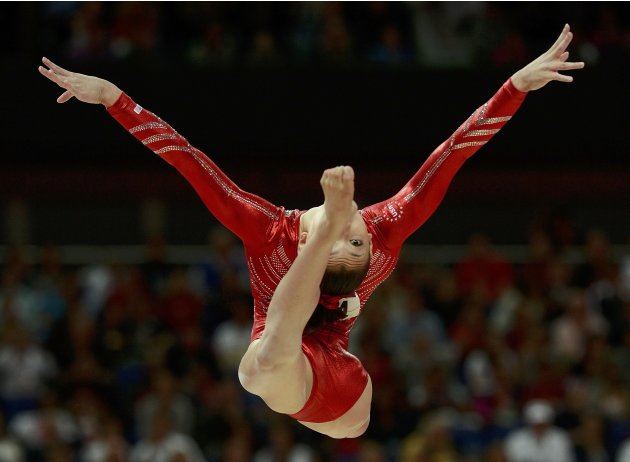 Kyla Ross of the U.S. performs on the balance beam during the women's gymnastics team final at the London 2012 Olympic Games