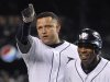 Detroit Tigers' Cabrera and Jackson celebrate Cabrera's two run home run against the San Francisco Giants in the third inning during Game 4 of the MLB World Series baseball championship in Detroit