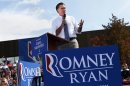 Republican presidential nominee Mitt Romney speaks during a campaign rally at Shawnee State University in Portsmouth, Ohio
