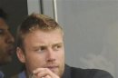 Flintoff watches first cricket test match between England and Bangladesh at Lord's cricket ground in London