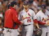 Cardinals manager Matheny pulls starting pitcher Lohse against the Giants during Game 7 in their MLB NLCS playoff baseball series in San Francisco