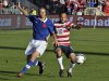 Canada's Hainault and Donovan of the U.S. battle for the ball during their international friendly soccer match in Toronto