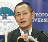 Kyoto University Professor Shinya Yamanaka speaks during a news conference at Kyoto University in Kyoto, western Japan, Monday, Oct. 8, 2012, after learning that he and British researcher John Gurdon won this year's Nobel Prize in physiology or medicine. The prize committee at Stockholm's Karolinska Institute said the two won the prize for discovering that mature, specialized cells of the body can be reprogrammed into stem cells — a discovery that scientists hope to turn into new treatments. (AP Photo/Kyodo News) JAPAN OUT, MANDATORY CREDIT, NO LICENSING IN CHINA, FRANCE, HONG KONG, JAPAN AND SOUTH KOREA