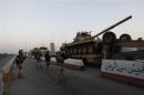 A military convoy drives towards Anbar, to reinforce Iraqi troops in the province, west of Baghdad