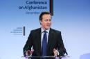 Britain's Prime Minister David Cameron speaks during the London Conference on Afghanistan
