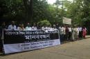 Dhaka university teachers protested in their thousands on May 19, 2016 against the public humiliation of a school headmaster by a member of parliament