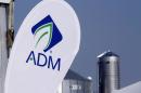FILE - This Aug. 31, 2011 file photo shows the Archer Daniels Midland Company logo at the ADM booth during the Farm Progress Show, in Decatur, Ill. ADM on Monday, July 7, 2014 said it will pay about $3 billion to buy the privately held Swiss company Wild Flavors, which supplies natural ingredients to the food and beverage industry. (AP Photo/Seth Perlman, File)