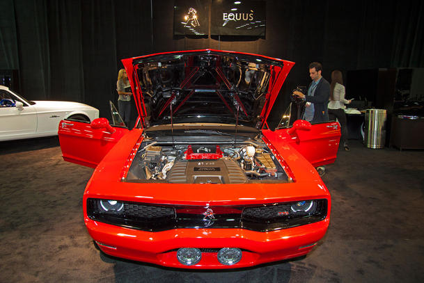 Equus unveils Detroit’s newest muscle car — all $250,000 of it Equus-hood-open