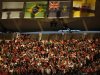Spectators watch the evening's athletics events at the Olympic Stadium during the London 2012 Olympic Games