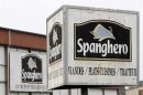 Signs with the Spanghero logo are seen at their head office in Castelnaudary