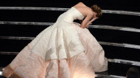 Oscars 2013: Jennifer Lawrence falls over collecting Best Actress prize