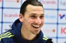 Swedish national football player Zlatan Ibrahimovic smiles during a press conference in Stockholm, Sweden on March 27, 2016