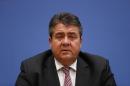 German Economy Minister Gabriel addresses a news conference in Berlin Germany