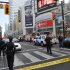 Police set up a perimeter outside the Eaton Centre shopping mall in Toronto, Saturday, June 2, 2012. Panic broke out at the Eaton Centre Saturday after shots were fired at the downtown mall packed with weekend shoppers. (AP Photo/The Canadian Press, Victor Biro)