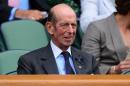 Prince Edward, the Duke of Kent, seated in the Royal Box on Centre Court on the first day of the 2012 Wimbledon tennis tournament in Wimbledon on June 25, 2012