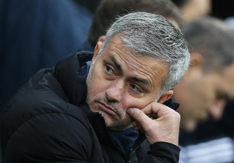 Jose Mourinho sits in the dug out for Chelsea's match against Newcastle at St JamesÂ’ Park on Saturday