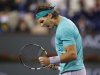 Rafael Nadal of Spain celebrates winning a point during the first set tie breaker against Ryan Harrison of the U.S. during their match at the BNP Paribas Open ATP tennis tournament in Indian Wells, California