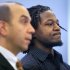 Cincinnati Bengals cornerback Adam "Pacman" Jones, right, appears in Hamilton County Municipal Court in Cincinnati with his lawyer, Ed Perry, Wednesday, Jan. 18, 2012. Jones pleaded guilty to a misdemeanor charge of disorderly conduct.  Jones was ordered to serve a year of probation, complete 50 hours of community service and pay a $250 fine plus court costs.  (AP Photo/The Enquirer, Carrie Cochran) NO SALES