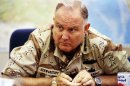 FILE - In this Sept. 14, 1990 file photo, U.S. Army Gen. H. Norman Schwarzkopf, commander of U.S. forces in Saudi Arabia, answers questions during an interview in Riyadh. Schwarzkopf died Thursday, Dec. 27, 2012 in Tampa, Fla. He was 78. (AP Photo/David Longstreath, File)
