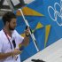 Australian swimmer James Magnussen, the100-metre freestyle world champion, is seen at the Aquatics Centre before the start of the London 2012 Olympic Games in London