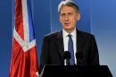 British Foreign Secretary Philip Hammond speaks during a press conference in Bogota, on April 27, 2016
