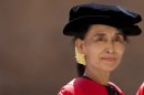 Aung San Suu Kyi was presented with the doctorate in civil law at the prestigious seat of learning