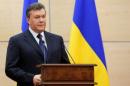 Ousted Ukrainian President Yanukovich attends a news conference in Rostov-on-Don