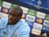 Manchester City's Toure attends a news conference ahead of their practice session at the club's Carrington training complex in Manchester