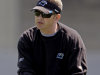 FILE - In this June 7, 2012, file photo, Carolina Panthers offensive coordinator Rob Chudzinski instructs players during an NFL football practice in Charlotte, N.C. A person familiar with the decision said Thursday, Jan. 10, 2013, that the Cleveland Browns have hired Chudzinski as their new coach. (AP Photo/Chuck Burton, File)