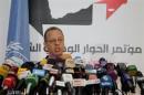 United Nations' Yemen envoy Benomar addresses a news conference in Sanaa