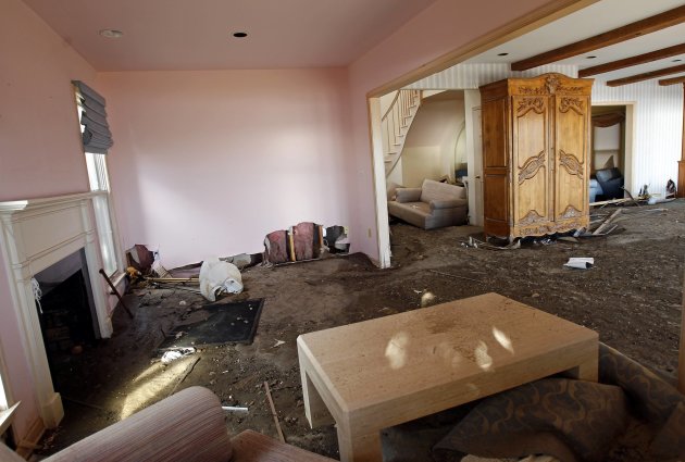 The interior of a home damaged from Hurricane Sandy is seen in Bay Head