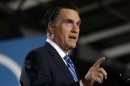 Republican presidential candidate, former Massachusetts Gov. Mitt Romney gestures as he speaks at a campaign stop at the Wisconsin Products Pavilion at State Fair Park in West Allis, Wis., Friday, Nov. 2, 2012. (AP Photo/Charles Dharapak)