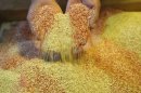 An employee works at a quinoa processing plant in Challapata, Bolivia