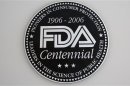 A view shows the U.S. Food and Drug Administration (FDA) logo at its headquarters in Silver Spring