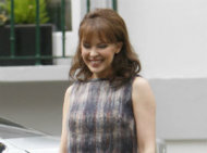 Kylie Minogue Films Advert At Abbey Road Studios