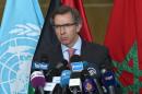 Special Representative and Head of the United Nations Support Mission in Libya Bernardino Leon gives a press conference during a round of peace talks on the Libyan conflict on June 9, 2015, in the Moroccan city of Skhirat