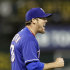 Texas Rangers' Joe Nathan reacts after the final out is made against the Oakland Athletics in the tenth inning of a baseball game Tuesday, May 14, 2013, in Oakland, Calif. (AP Photo/Ben Margot)