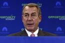 In this May 13, 2015 file photo, House Speaker John Boehner of Ohio speaks during a news conference on Capitol Hill in Washington. Boehner said Thursday that this week's fatal Amtrak crash wasn't caused by a lack of federal funds and mocked a reporter for even asking about it. "Are you really going to ask such a stupid question?" he said at a news conference as a reporter started to ask about Democratic complaints that the government shortchanges the railroad. (AP Photo/Susan Walsh, File)