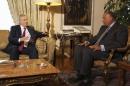 Egyptian Foreign Minister Shoukry meets with Quartet Representative to the Middle East and former British Prime Minister Blair in Cairo