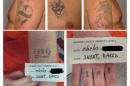 The tattoos of escaped prisoners Richard Matt and David Sweat are seen in a combination of undated photos released by the New York State Police