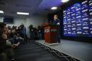 New England Patriots head coach Bill Belichick talks to the media during a press conference to address the under inflation of footballs used in the AFC championship game at Gillette Stadium on January 22, 2015 in Foxboro, Massachusetts
