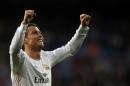 Real Madrid's Ronaldo celebrates after scoring a goal against Levante in Madrid