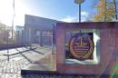 The emblem of the International Tribunal for the Law of the Sea is pictured at the court's entrance on November 6, 2013