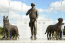The newly unveiled U.S. Military Working Dog Teams National Monument is seen at Joint Base San Antonio-Lackland