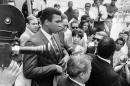 A picture taken April 1967 in New York during a press conference by then world heavweight boxing champion Cassius Clay (Muhammad Ali) as he refused military service and fight in Vietnam