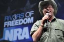 FILE - In this May 1, 2011 file photo, musician and gun rights activist Ted Nugent addresses a seminar at the National Rifle Association's convention in Pittsburgh. Celebrities have courted politicians, and vice versa, since the dawn of Hollywood, but what happens when the alliance backfires, when the two worlds are suddenly speaking different languages? (AP Photo/Gene J. Puskar, File)