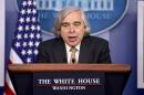 Energy Secretary Dr. Ernest Moniz speaks to the media during the daily briefing in the Brady Press Briefing Room of the White House in Washington, Monday, April 6, 2015. President Barack Obama is casting the Iran talks as part of a broader foreign policy doctrine that sees American power as a safeguard that gives him the ability to take calculated risks. (AP Photo/Pablo Martinez Monsivais)