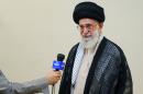 This photo provided by the office of Iran's supreme leader, Ayatollah Ali Khamenei, shows him speaking to Iran's state television on September 8, 2014