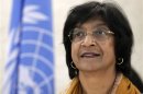 U.N. High Commissioner for Human Rights Pillay looks on before the 22nd session of the Human Rights Council at the United Nations in Geneva