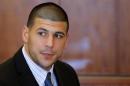 Aaron Hernandez, former player for the NFL's New England Patriots football team, attends a pre-trial hearing at the Bristol County Superior Court in Fall River